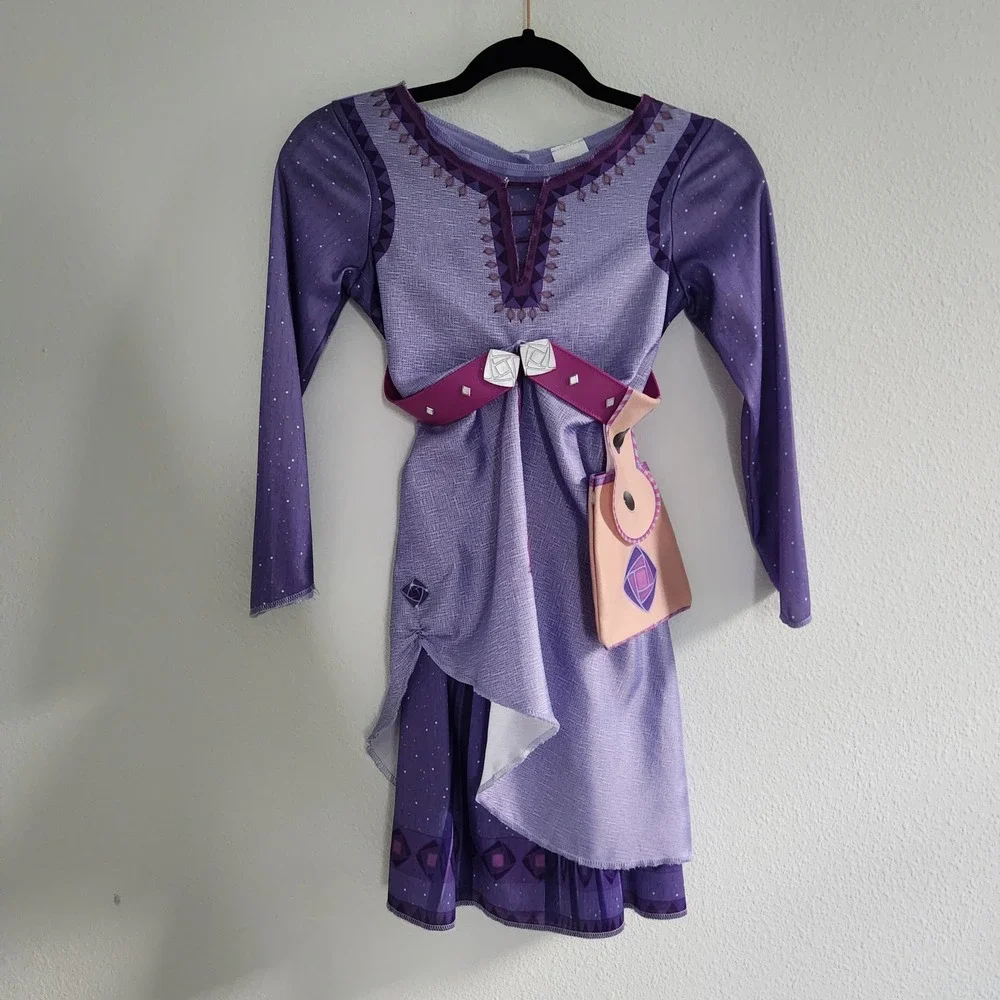 Disney Wish‎ Asha Costume Dress Purple Long Sleeve Kids Size 4-6X
